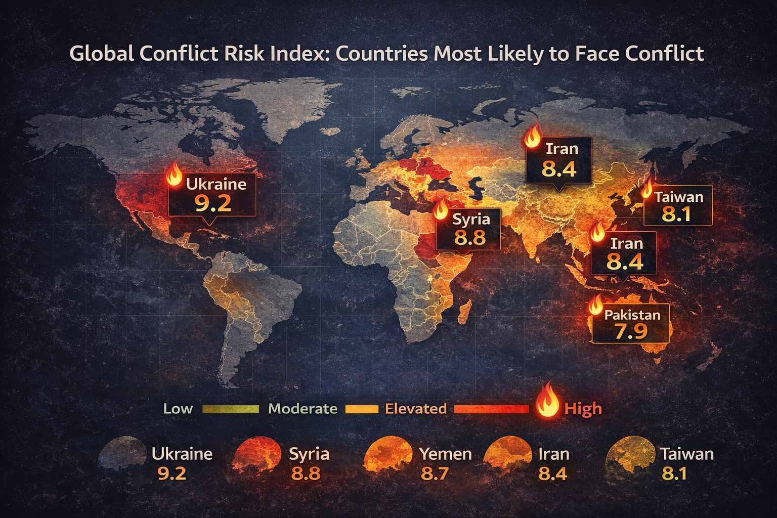 Global Conflict Risk Index: Countries Most Likely to Face Conflict